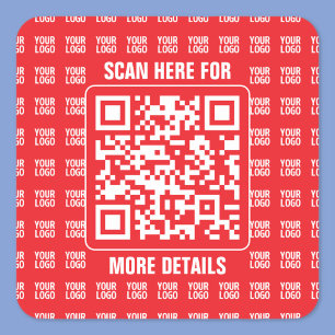 Promotional QR code (editable) with Logo Pattern Square Sticker
