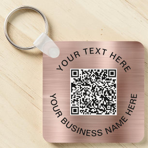Promotional QR Code Rose Gold Key Ring