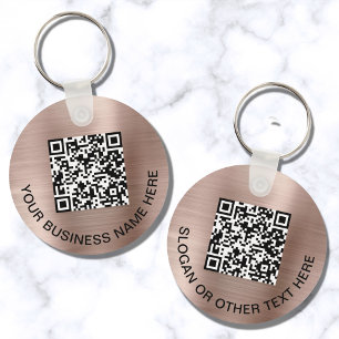 Promotional QR Code Rose Gold Key Ring