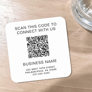 Promotional QR Code Square Paper Coaster