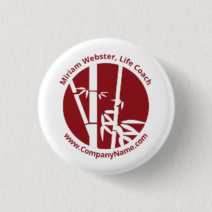 Promotional Red & White Round Custom Logo & Text 3 Cm Round Badge