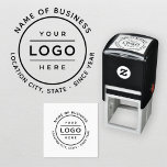 Promotional Round Custom Business Logo Branded Self-inking Stamp<br><div class="desc">A round professional custom branded self-inking logo stamper for your business features your logo design framed by the name of the company with location and year established. Other wording such as a slogan or website could also be included. There is an option to adjust the curve of the round text...</div>
