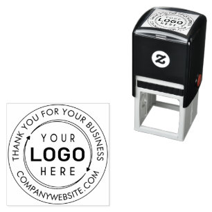 Promotional Round Custom Logo Thank You Self-inking Stamp