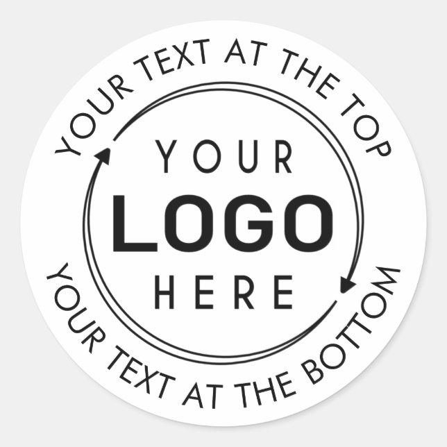 Promotional Round Logo Custom Text Classic Round Sticker (Front)