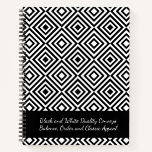 Promotional Script Company Tagline Black & White Notebook