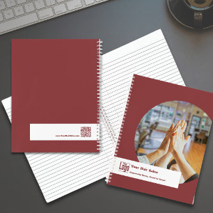 Promotional Team Image Hair Stylist Burgundy White Notebook