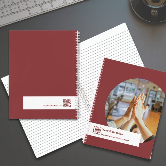 Promotional Team Image Hair Stylist Burgundy White Notebook (Promotional Team Image Hair Stylist Burgundy White Notebook)