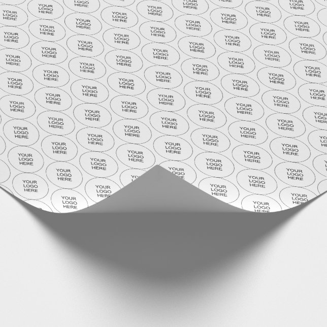 Promotional Upload Add Your Business Logo Here Wrapping Paper (Corner)