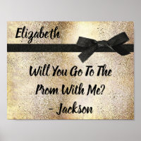 Promposal Ask To School Prom Dance Faux Gold