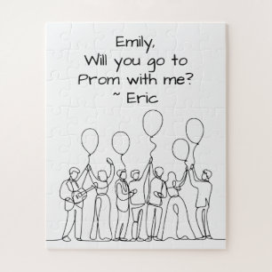 Promposal   Will You go to Prom with Me? Line Art Jigsaw Puzzle