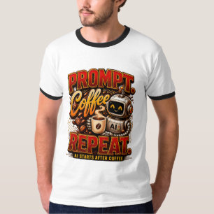 Prompt Coffee Repeat .Ai Start After Coffee Funny T-Shirt