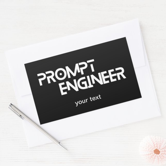Prompt engineer minimalist quote rectangular sticker (Envelope)