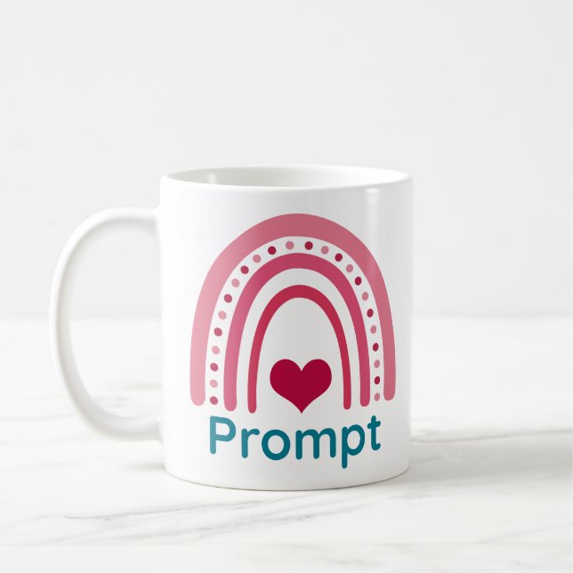 Prompt Viva Magenta Boho Rainbow Coffee Mug (Left)