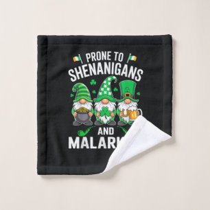 Prone to Shenanigans and Malarkey Funny St Patrick Wash Cloth