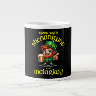 Prone to shenanigans large coffee mug