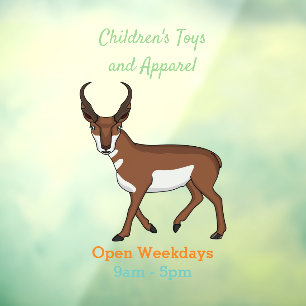 Pronghorn antelope cartoon illustration