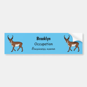 Pronghorn antelope cartoon illustration bumper sticker