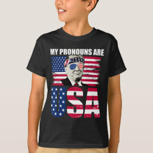 Pronouns Are Usa Donald Trump Patriotic 4th Of Jul T-Shirt
