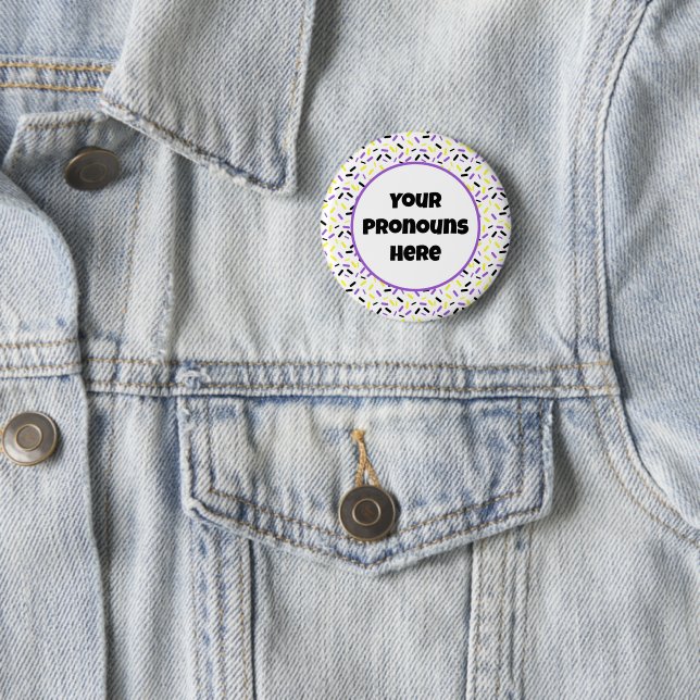 PRONOUNS Rainbow Sprinkles Nonbinary Pride Flag 6 Cm Round Badge (In Situ)