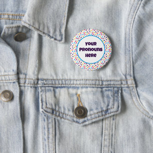 PRONOUNS Rainbow Sprinkles Polyamory Pride Flag 6 Cm Round Badge
