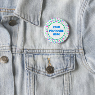 PRONOUNS Rainbow Sprinkles Polysexual Pride Flag 6 Cm Round Badge