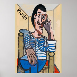 Pronto, Abstract Man on Cell Phone, edit text Poster