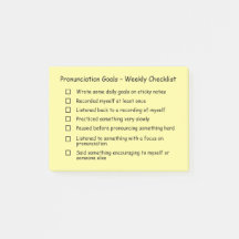 Pronunciation Goals Weekly Checklist – Plain