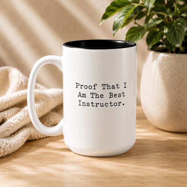 Proof I Am The Best Instructor Math Guru Two-Tone Coffee Mug (Creator Uploaded)