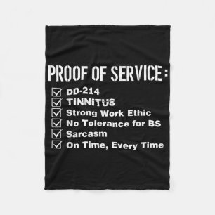 Proof Of Service Dd-214 Tinnitus Strong Work Ethic Fleece Blanket
