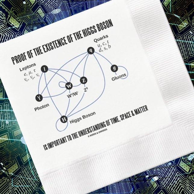 Proof Of The Existence Of The Higgs Boson Time Napkin (Particle physics attitude on this paper napkin for your next scientific gathering)