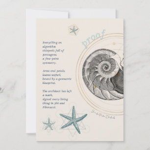 Proof seashell nautilus fibonacci design poster thank you card