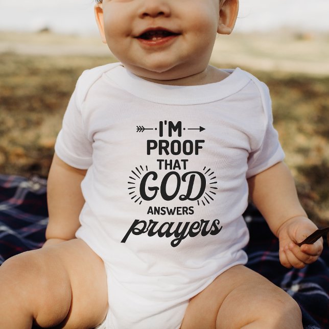 Proof That God Answers Prayers Personalised Gift Baby Bodysuit (Creator Uploaded)