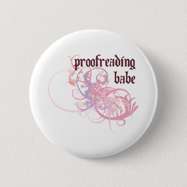 Proofreading Babe 6 Cm Round Badge (Front)