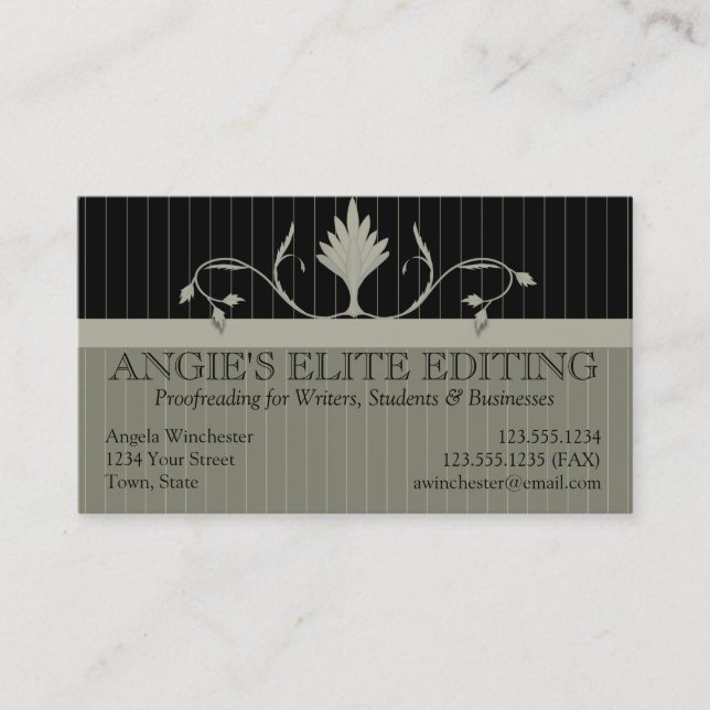 Proofreading/Editing Service Business Card (Front)