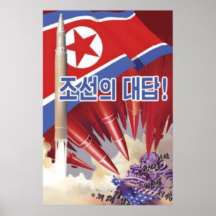 Propaganda Poster North Korea Korea's answer