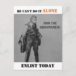 Propaganda Themed Best Man Or Groomsman Invitation Postcard