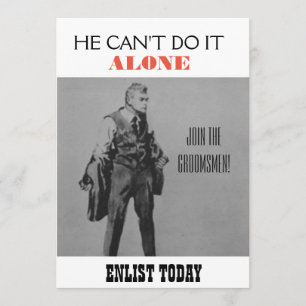 Propaganda Themed Groomsman Invite