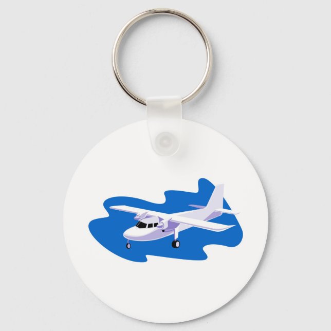 propeller plane aeroplane aircraft flying Cessna Key Ring (Front)