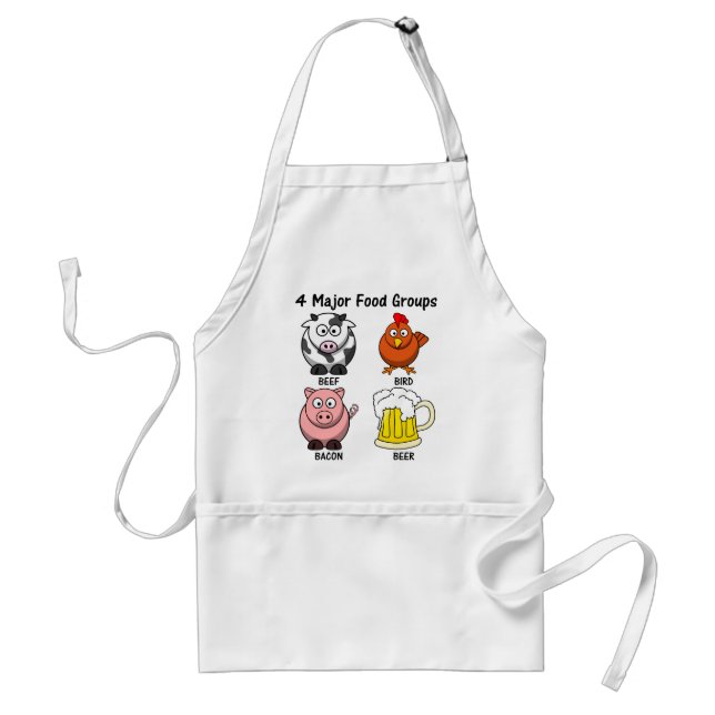 Proper American Diet: Four Major Food Groups 1 Standard Apron (Front)