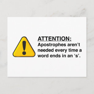 Proper Apostrophe Usage Card
