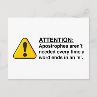 Proper Apostrophe Usage Card