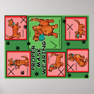 Proper Mask Wearing silly dog poster