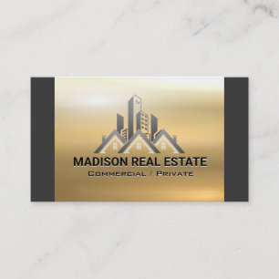 Properties Commercial   Gold Metal Business Card
