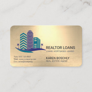Properties Logo   Metallic Background  Business Card