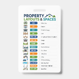 Property Abbreviations Sheet, Real Estat student ID Badge