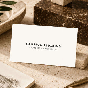 Property Consultant Luxury Minimal Branding Ivory Business Card