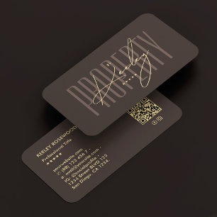Property Consultant Realtor Elegant Espresso Qr Business Card