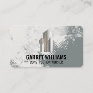 Property Developer Logo Concrete and Dirt Business Card