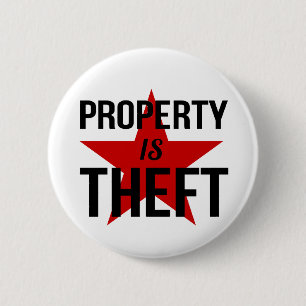 Property is Theft - Anarchist Socialist Communist 6 Cm Round Badge