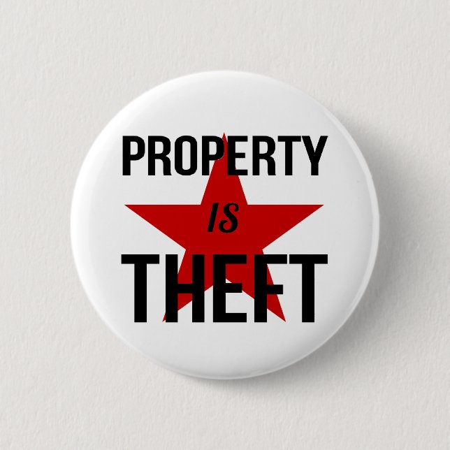 Property is Theft - Anarchist Socialist Communist 6 Cm Round Badge (Front)